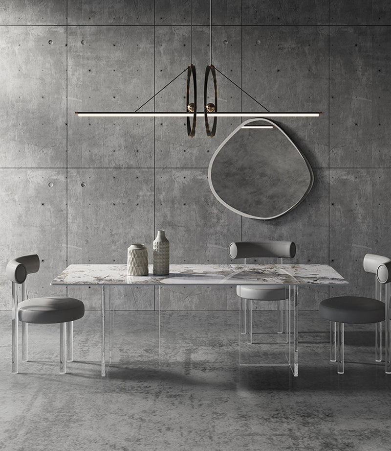 ダイニング/アクリル ダイニングテーブル 椅子セット ※安心1年間品質保証