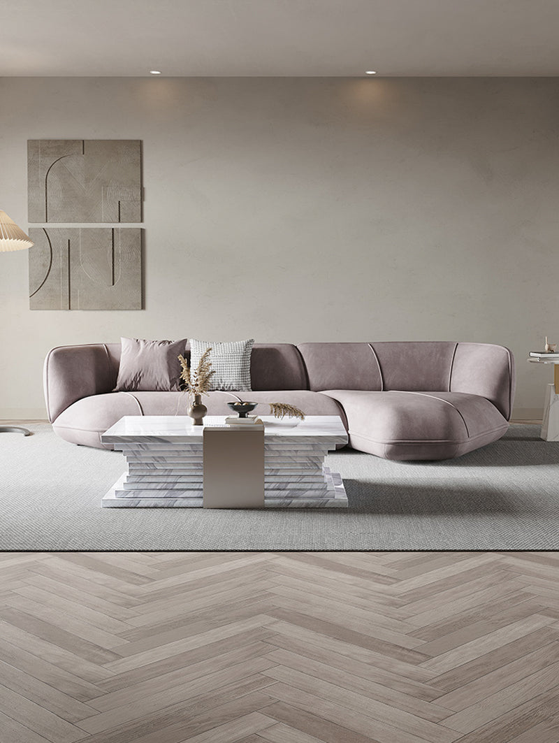 ソファ/ソファー 異形デザイン 三人掛け+カウチ 303*158*72 ベルベット ※安心1年間品質保証