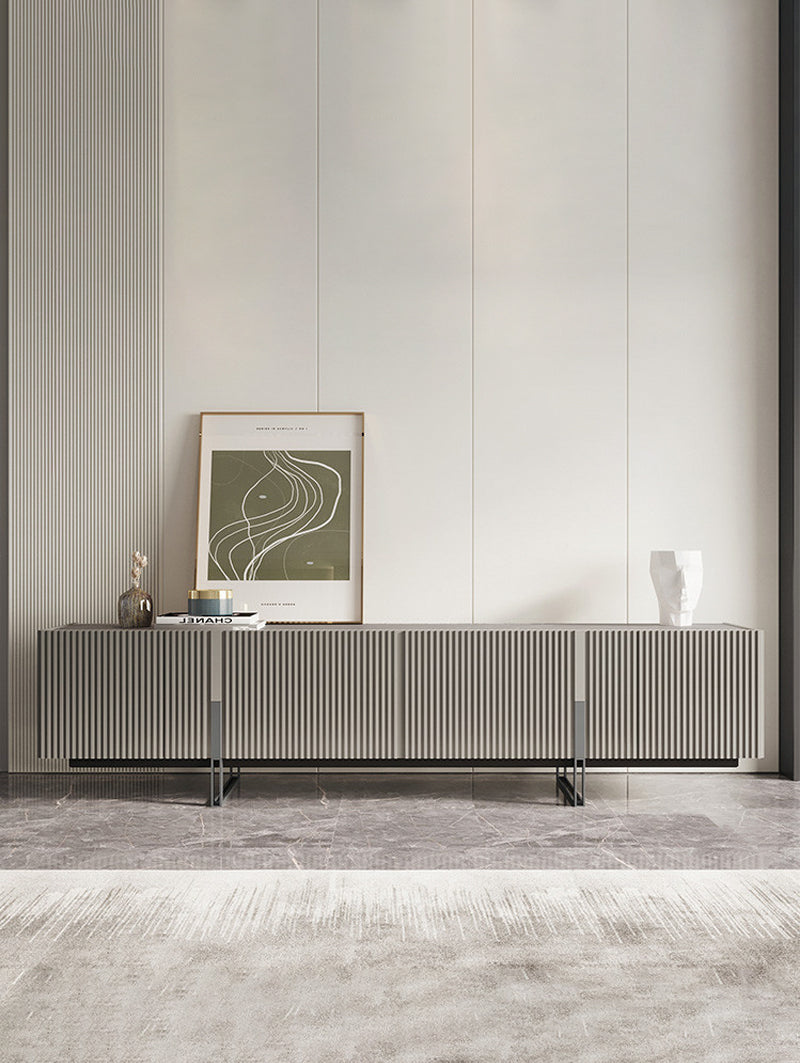 テレビボード/デザイン性 グレー ※安心1年間品質保証