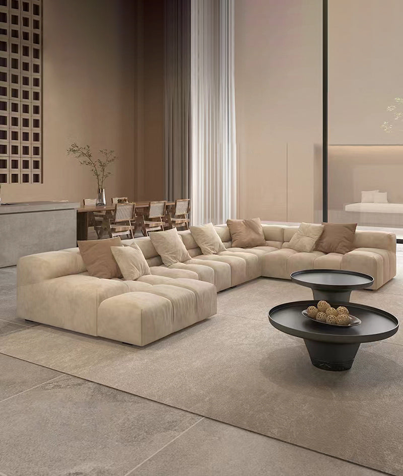 ソファ/ソファー キューブ I【390*242*63】 ベルベット オフホワイト ※安心1年間品質保証