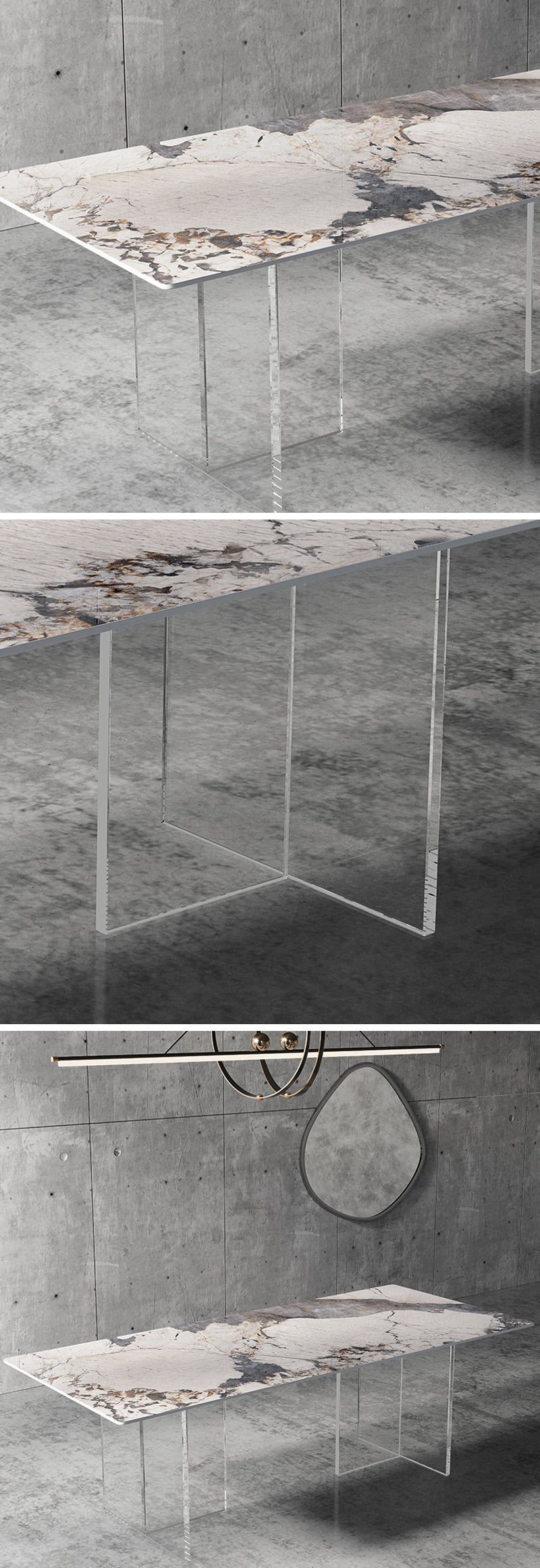 ダイニング/アクリル ダイニングテーブル ※安心1年間品質保証