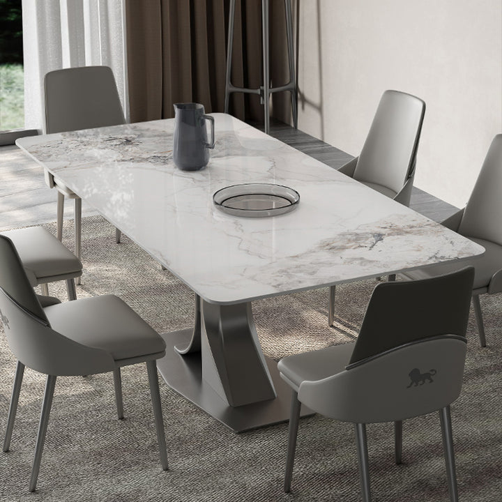 ACEX公式/ダイニングテーブル おしゃれ デザイン - ホワイト(灰柄)天板が美しいスタイリッシュなテーブル