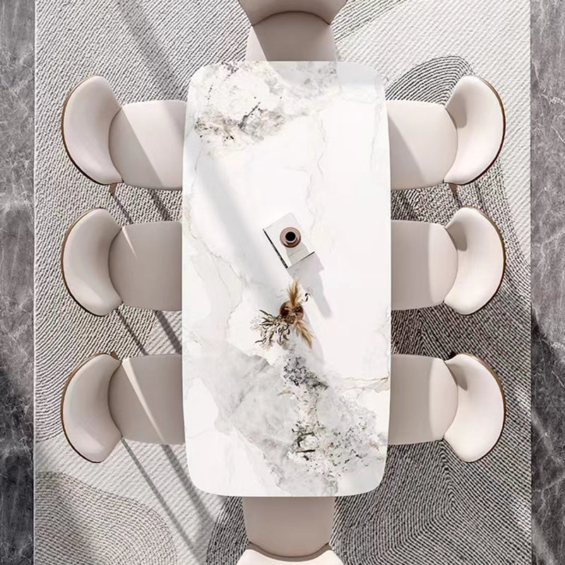 ダイニング/シンプルモダン 天板色ホワイト(金柄) ダイニングテーブルセット 安心1年間品質保証