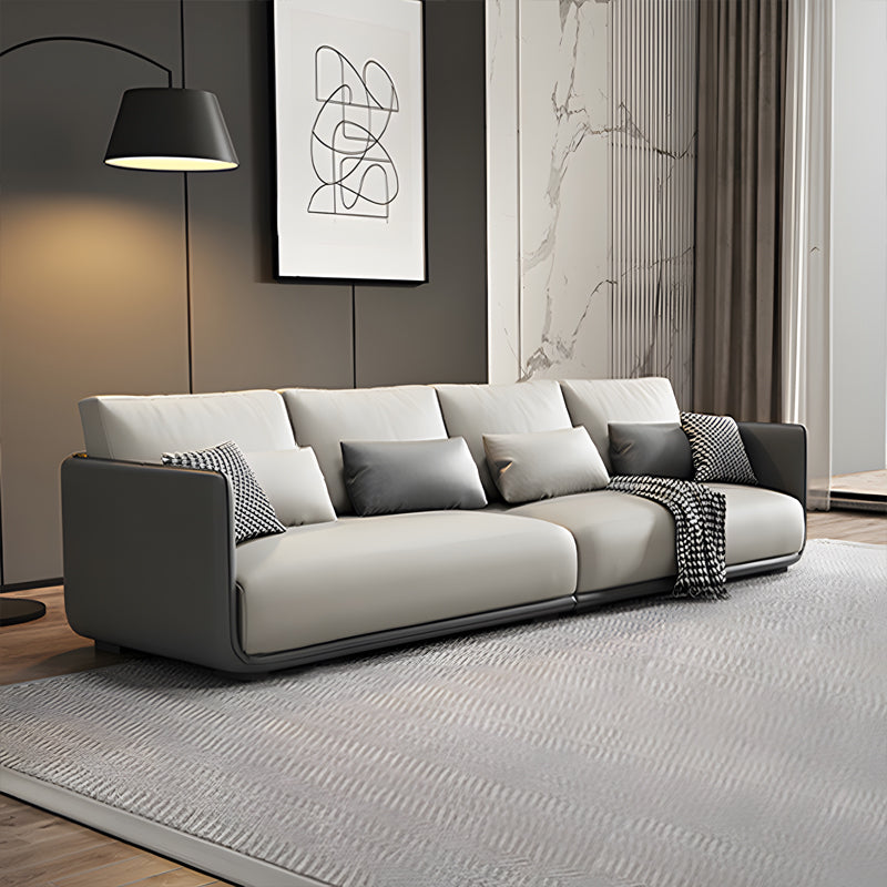 ソファ/ソファー 北欧風 ライトグレー レザーテックス 四人掛け 300*90*62 安心1年間品質保証