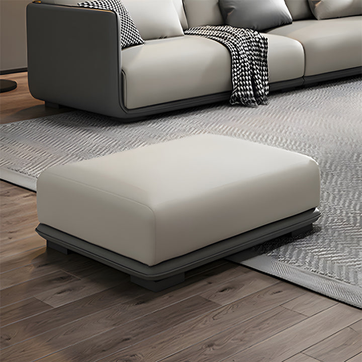 ソファ/ソファー 北欧風 ライトグレー レザーテックス オットマン 70*70*39 安心1年間品質保証