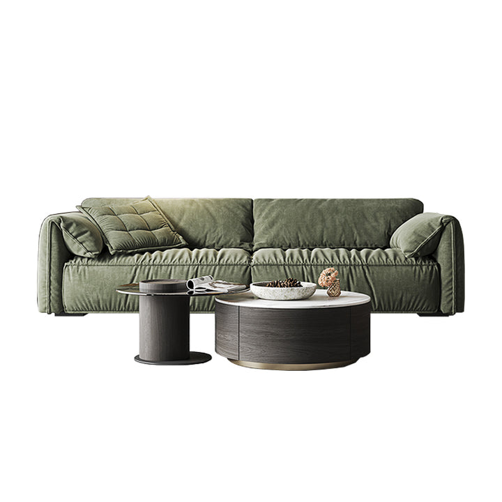 ソファ/ソファー シンプル オリーブグリーン ベルベット 安心1年間品質保証