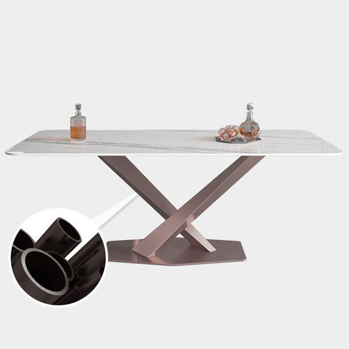 ダイニング/シンプルモダン ダイニングテーブルの脚の細部画像 炭素鋼 安心1年間品質保証