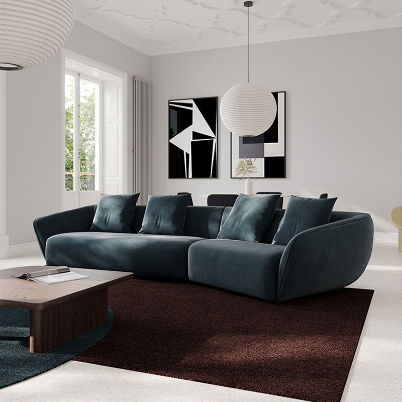 ソファ/ソファー イタリア風 ブルー ベルベット 二人掛け+左カウチ 350*140*72 安心1年間品質保証