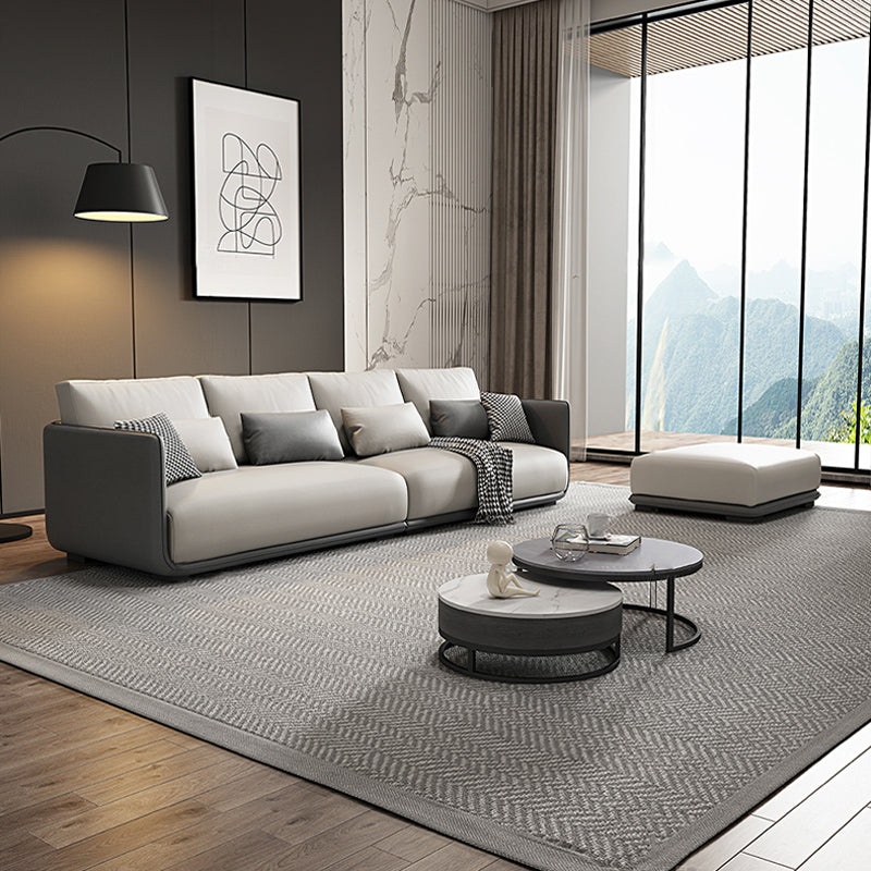 ソファ/ソファー 北欧風 ライトグレー レザーテックス 四人掛け 300*90*62 安心1年間品質保証