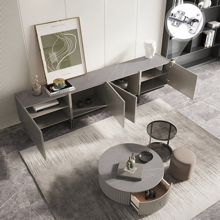 テレビボード/デザイン性 グレー 安心1年間品質保証