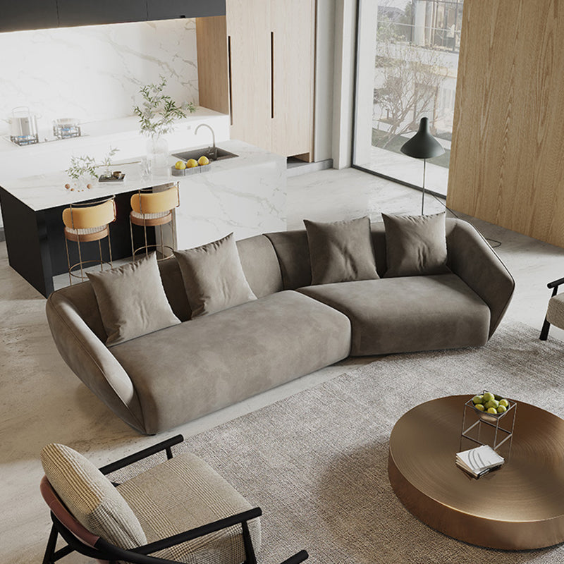 ソファ/ソファー イタリア風 グレー ベルベット 二人掛け+左カウチ 350*140*72 安心1年間品質保証