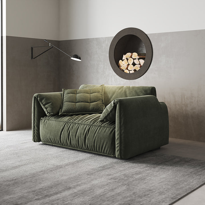 ソファ/ソファー シンプル オリーブグリーン ベルベット 一人掛け 130*100*80 安心1年間品質保証