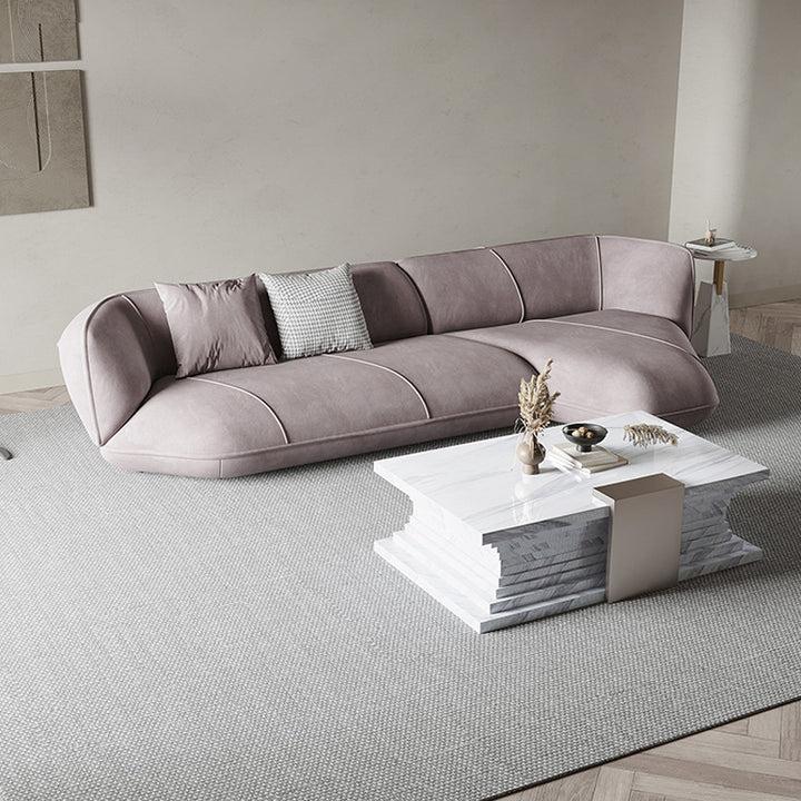 ソファ/ソファー 異形デザイン ベルベット 三人掛け+カウチ 303*158*72 安心1年間品質保証