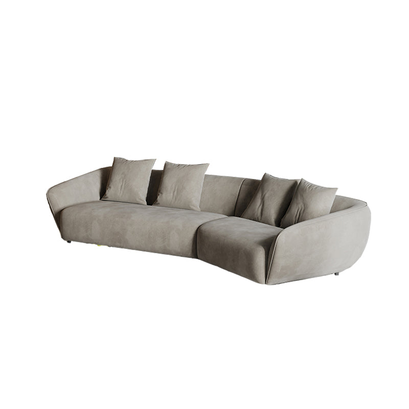 ソファ/ソファー イタリア風 グレー ベルベット 二人掛け+左カウチ 350*140*72 安心1年間品質保証