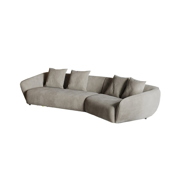 ソファ/ソファー イタリア風 グレー ベルベット 二人掛け+左カウチ 350*140*72 安心1年間品質保証