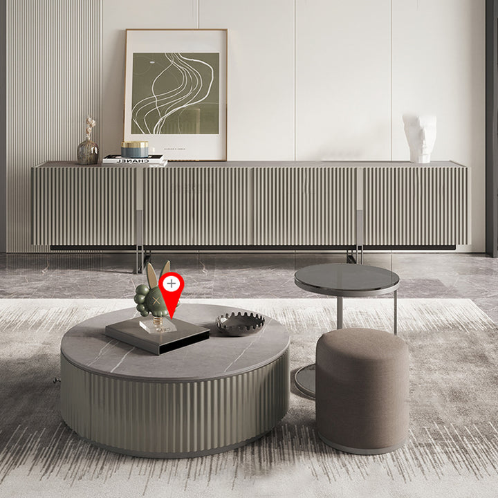 テレビボード/デザイン性 グレー 安心1年間品質保証