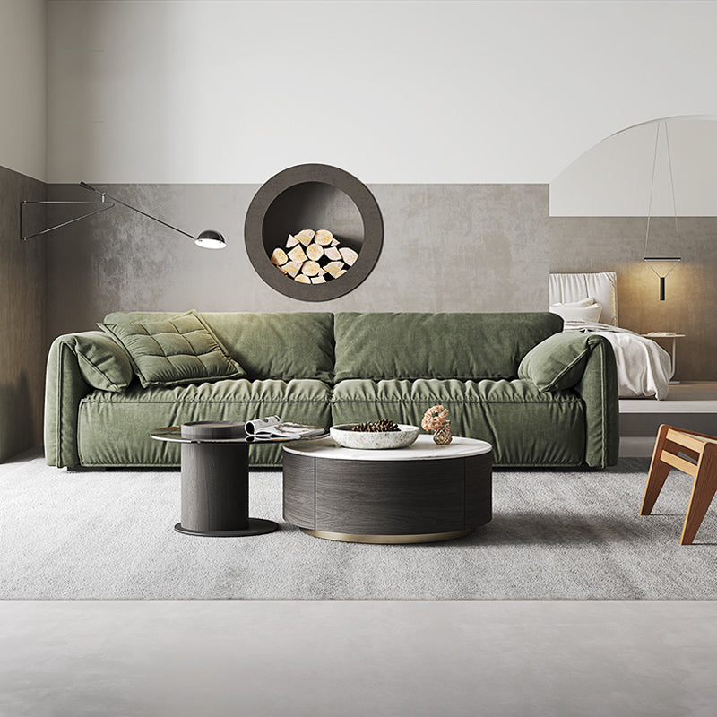 ソファ/ソファー シンプル オリーブグリーン ベルベット 安心1年間品質保証