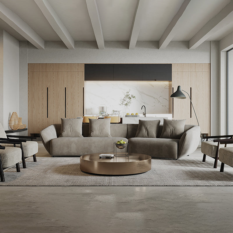 ソファ/ソファー イタリア風 グレー ベルベット 二人掛け+左カウチ 350*140*72 安心1年間品質保証