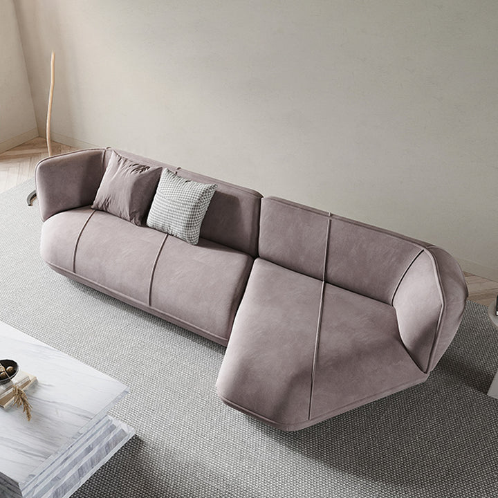 ソファ/ソファー 異形デザイン ベルベット 三人掛け+カウチ 303*158*72 安心1年間品質保証