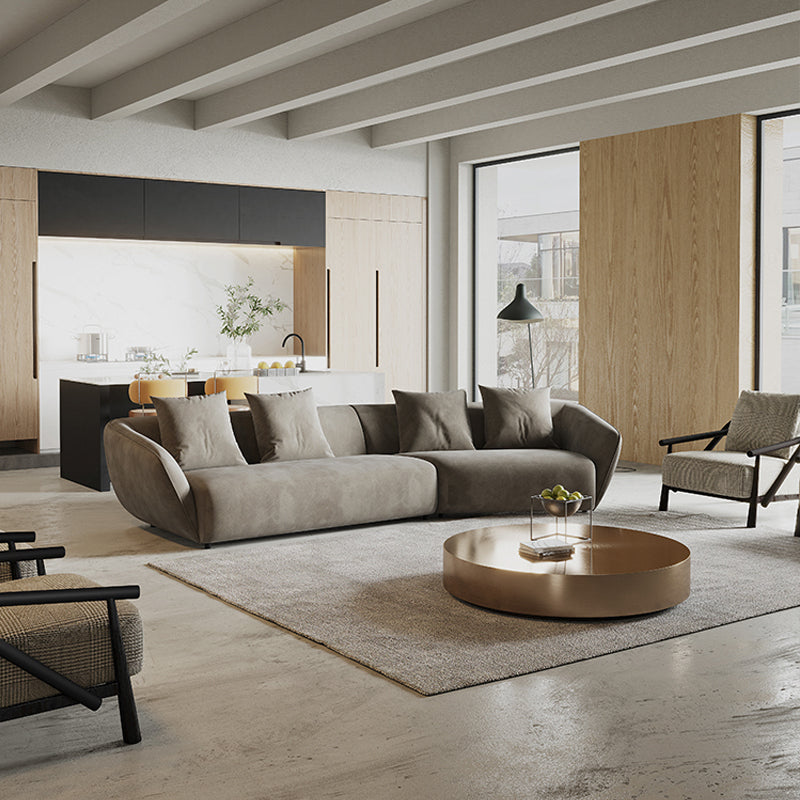 ソファ/ソファー イタリア風 グレー ベルベット 二人掛け+左カウチ 350*140*72 安心1年間品質保証