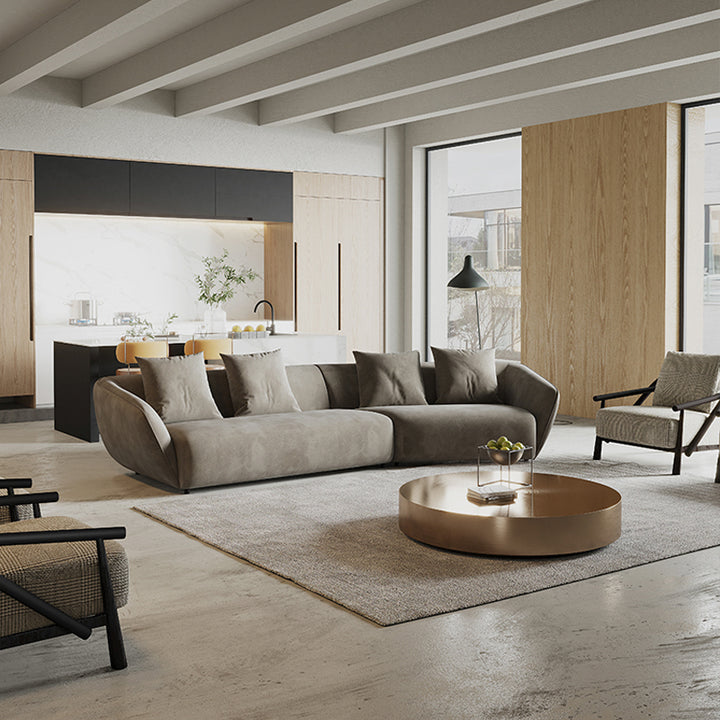 ソファ/ソファー イタリア風 グレー ベルベット 二人掛け+左カウチ 350*140*72 安心1年間品質保証