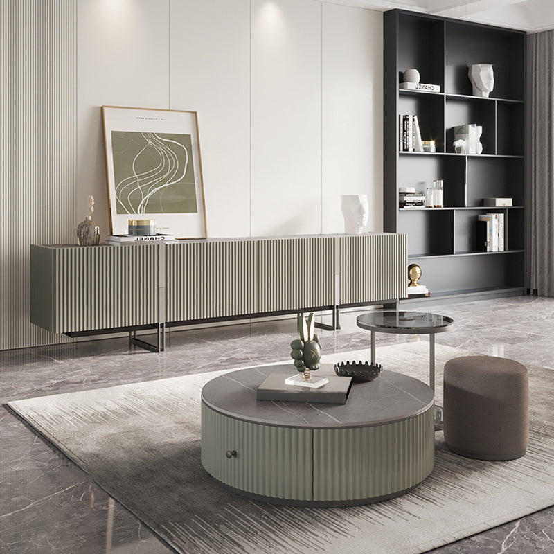 テレビボード/デザイン性 グレー 安心1年間品質保証