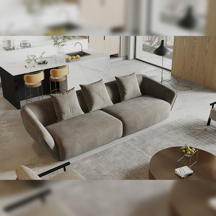 ソファ/ソファー イタリア風 グレー ベルベット 安心1年間品質保証