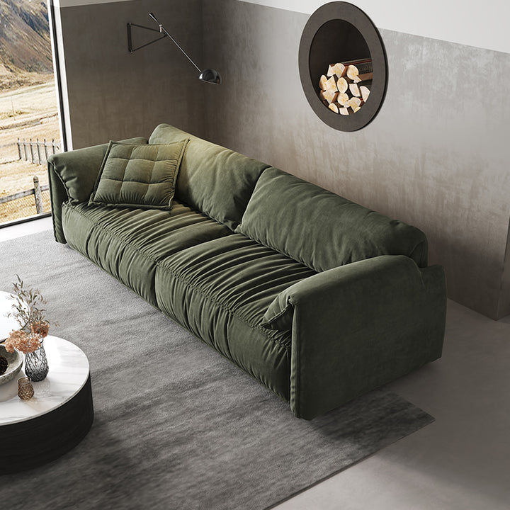 ソファ/ソファー シンプル オリーブグリーン ベルベット 安心1年間品質保証