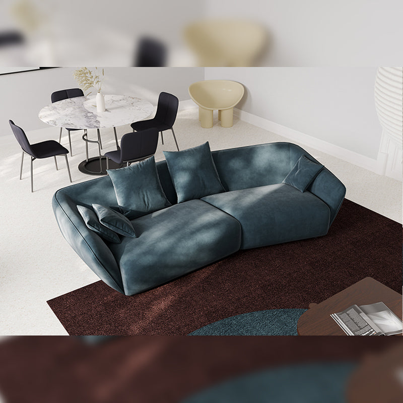 ソファ/ソファー イタリア風 ブルー ベルベット 左カウチ 280*140*72 安心1年間品質保証