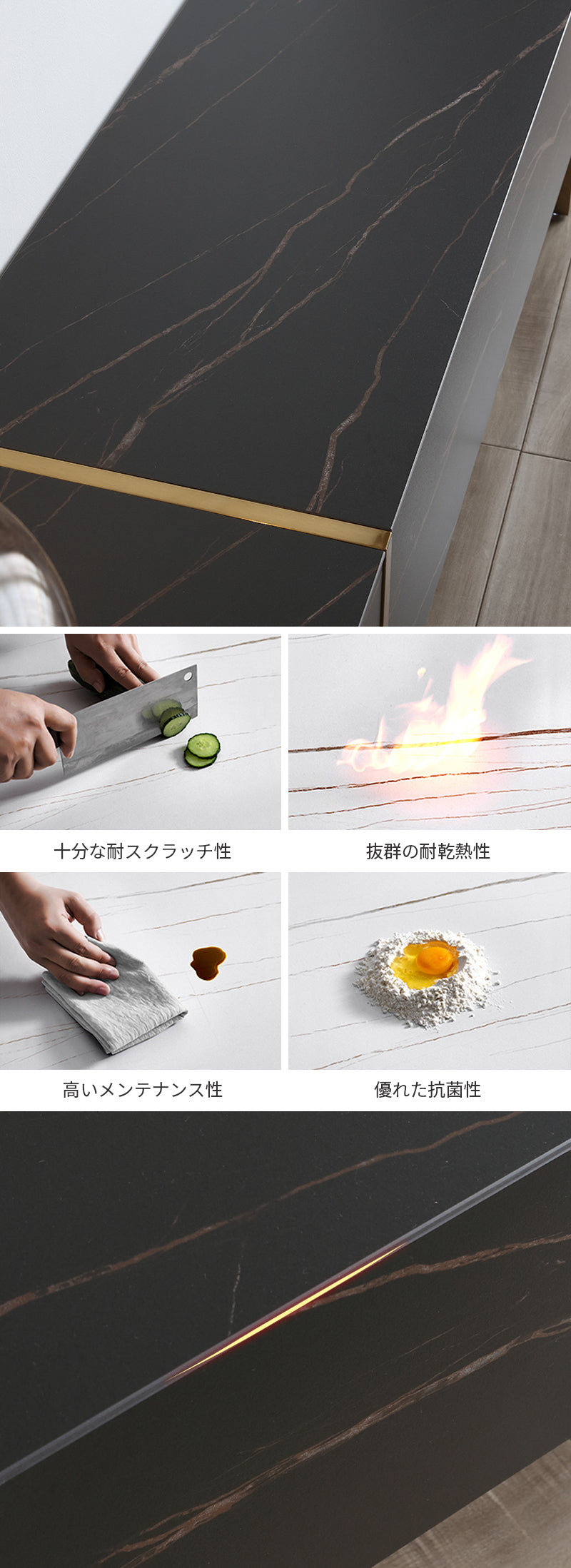 テレビボード/セラミック ブラック ※安心1年間品質保証 ※セラミック天板は耐熱性、耐摩耗性、耐水性に優れています。