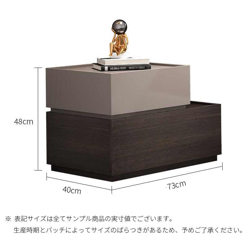 ナイトテーブル/ベッドサイドテーブル シンプル 商品のサイズ画像 ※安心1年間品質保証