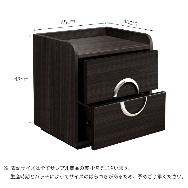 ナイトテーブル/ベッドサイドテーブル ナチュラル 商品のサイズ画像 ※安心1年間品質保証