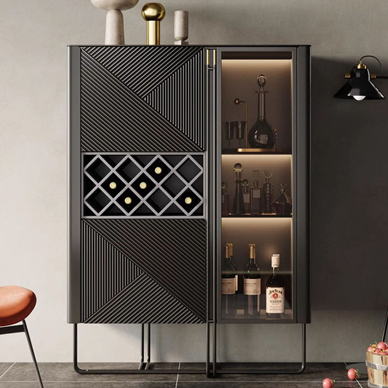 ACEX公式/キャビネット 幾何学ライン ワイン棚付き