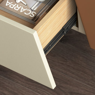 ナイトテーブル/ベッドサイドテーブル オシャレ 金属製スライドレールの細部画像 安心1年間品質保証