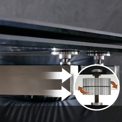 ダイニング/伸縮式 テーブル天板の細部画像 固定用金具 安心1年間品質保証